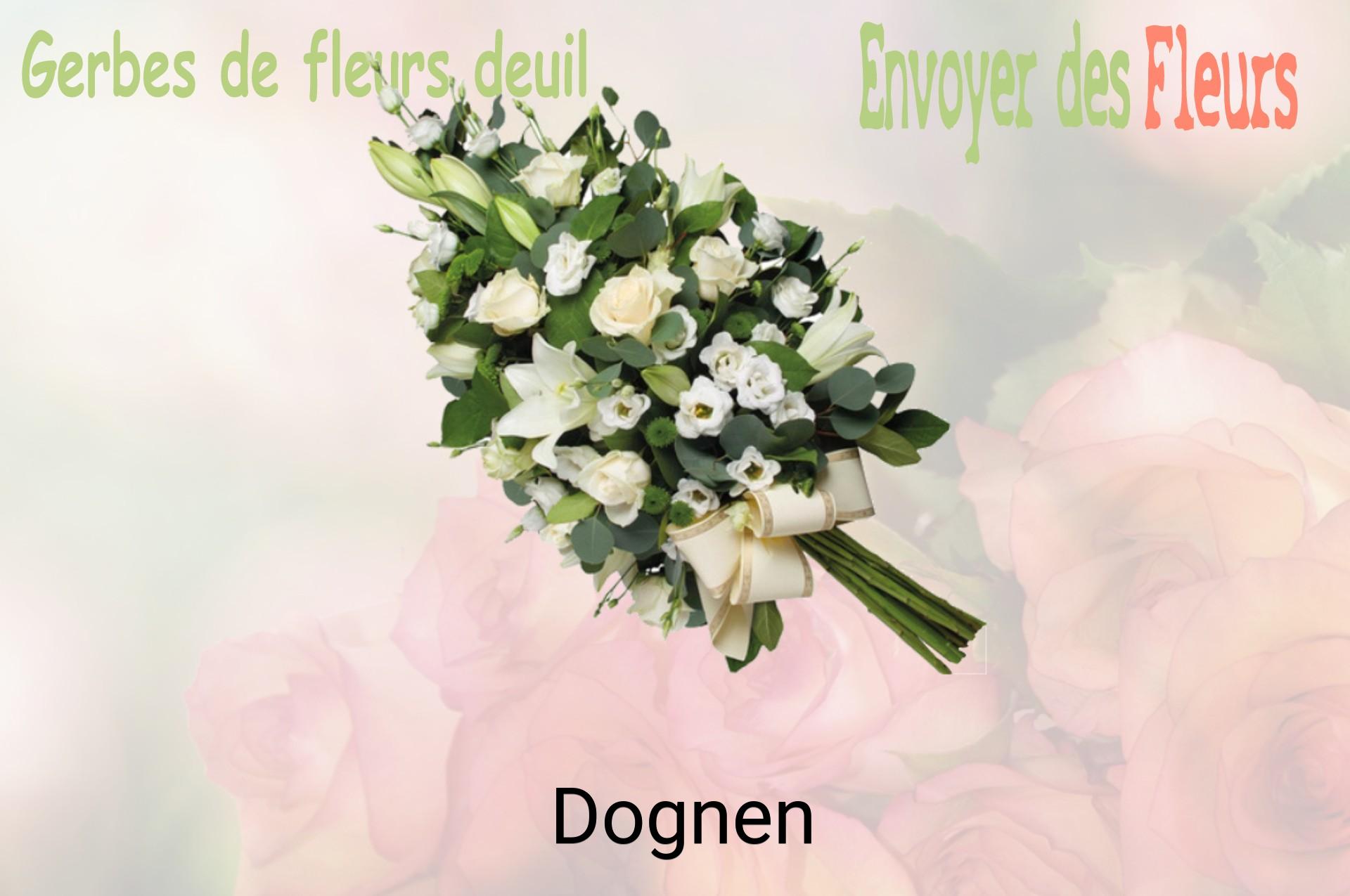 Gerbe de fleurs de deuil livrée à Dognen